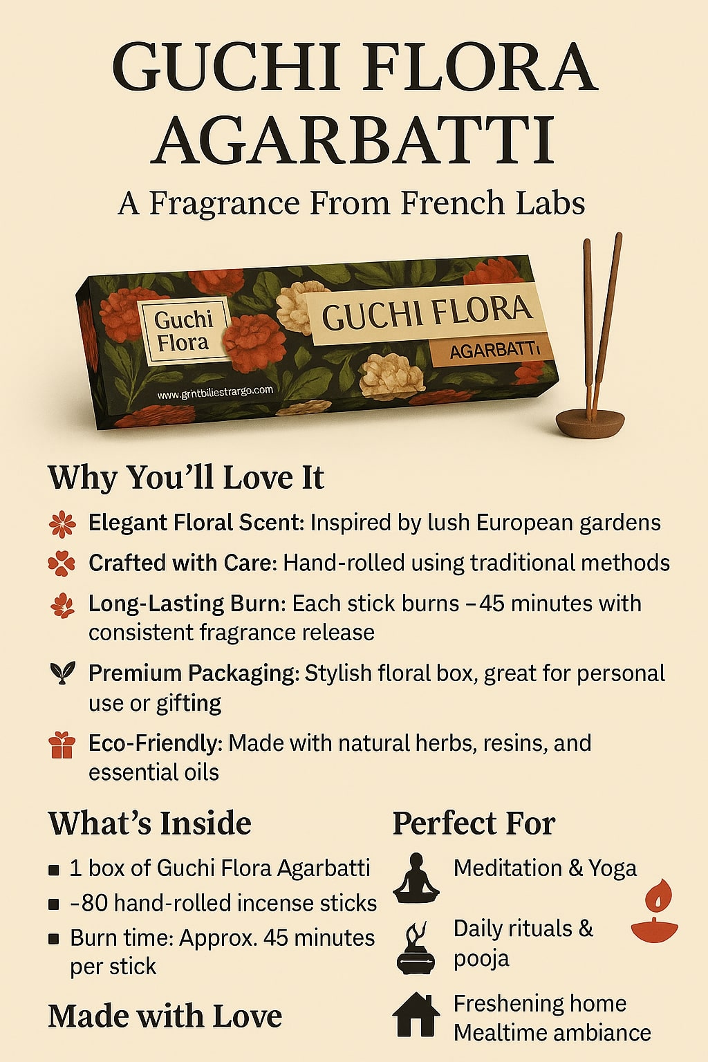 French Luxury - Guchi Flora Agarbatti