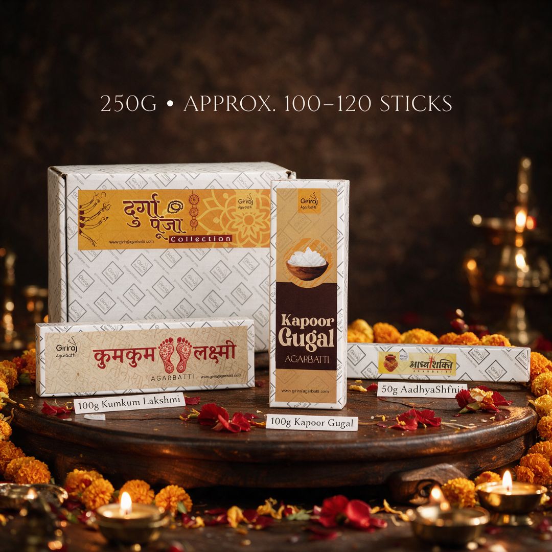 Durga Puja Collection 3-in-1 agarbatti gift box with three fragrances