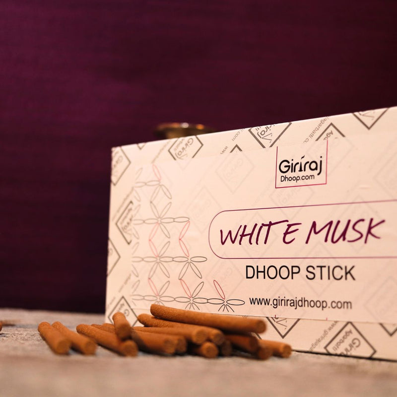 White Musk Dhoop Stick - Creamy And Sweet Fragrance