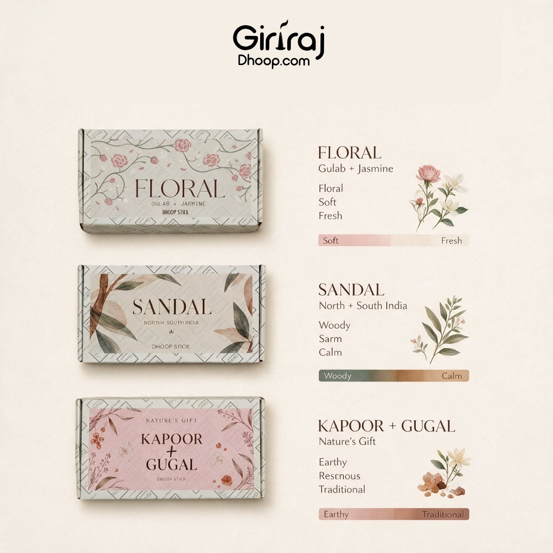 6 Exotic Dhoop Sticks COMBO · 300 Sticks · Low-Smoke
