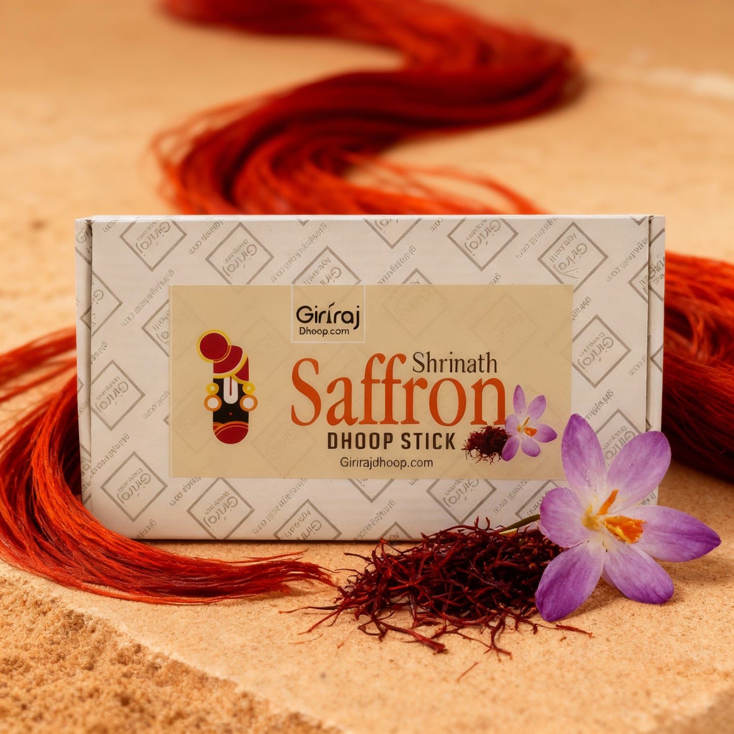 SHREENATH SAFFRON DHOOP STICK (BAMBOO LESS)